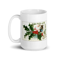 Merry Christmas Kitten Design White Glossy Mug