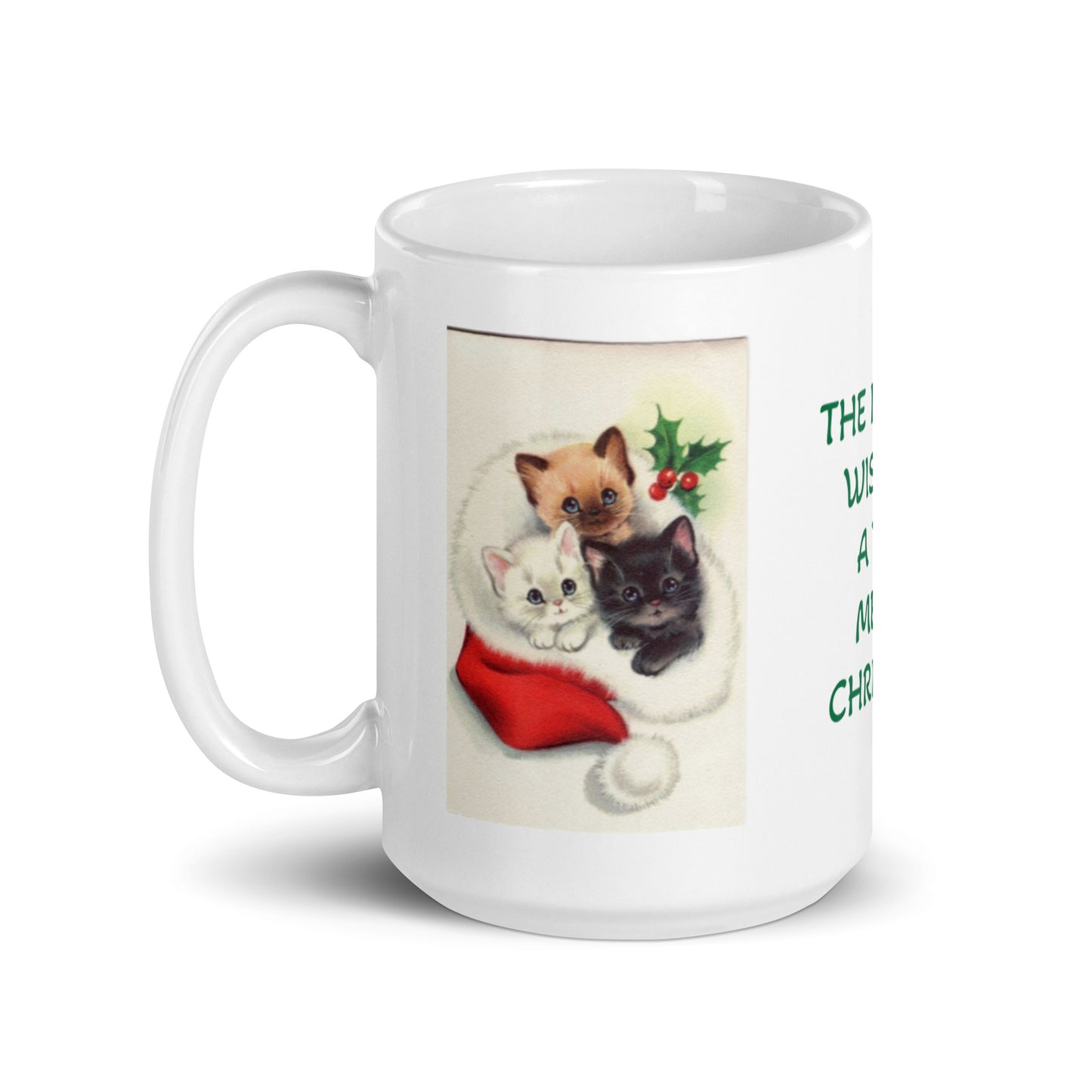 Kittens Wish You A Very Merry Christmas White Glossy Mug