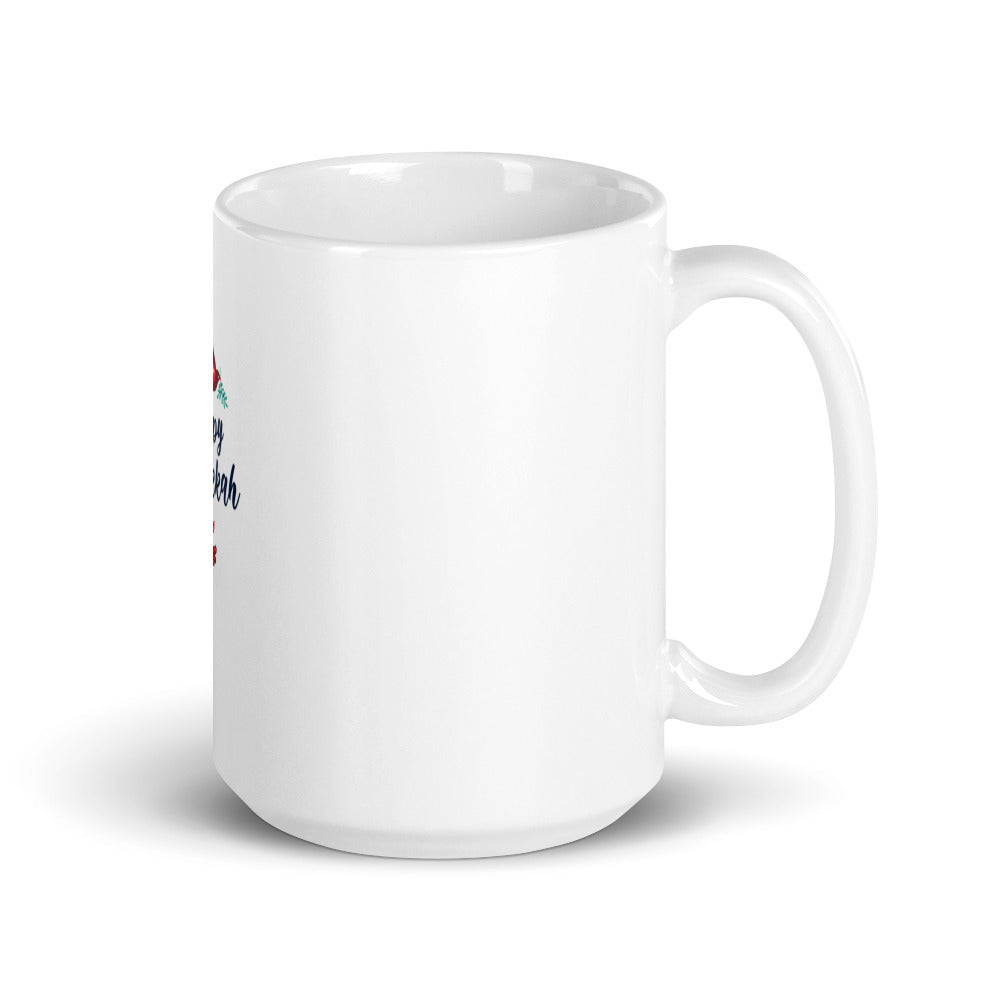 Happy Hanukkah White Glossy Mug