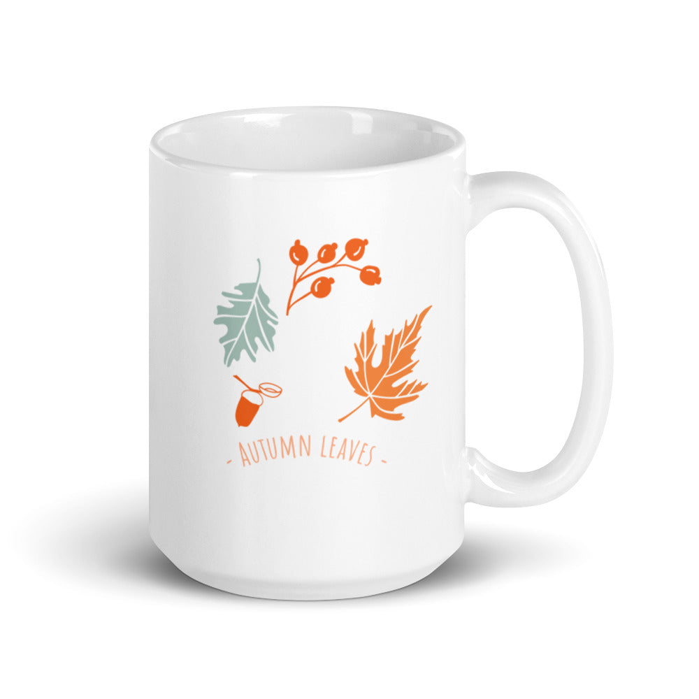 Autumn Leaves White Glossy Mug