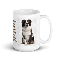 Morning Coffee with My Border Collie White Glossy Mug