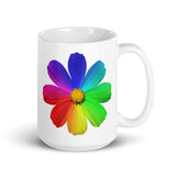 Flower Design White Glossy Mug
