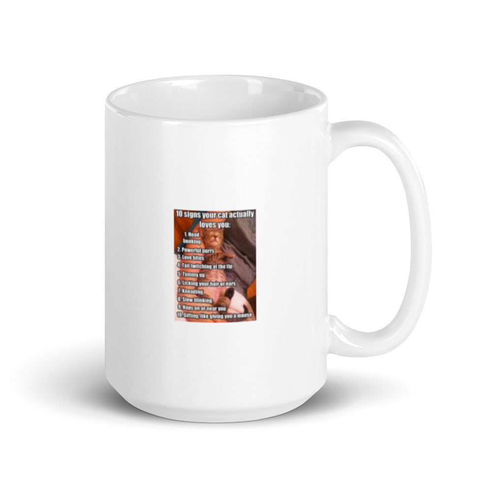 Designer Your Cat Loves You White Glossy Mug