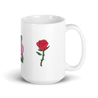 Red Rose Designer White Glossy Mug
