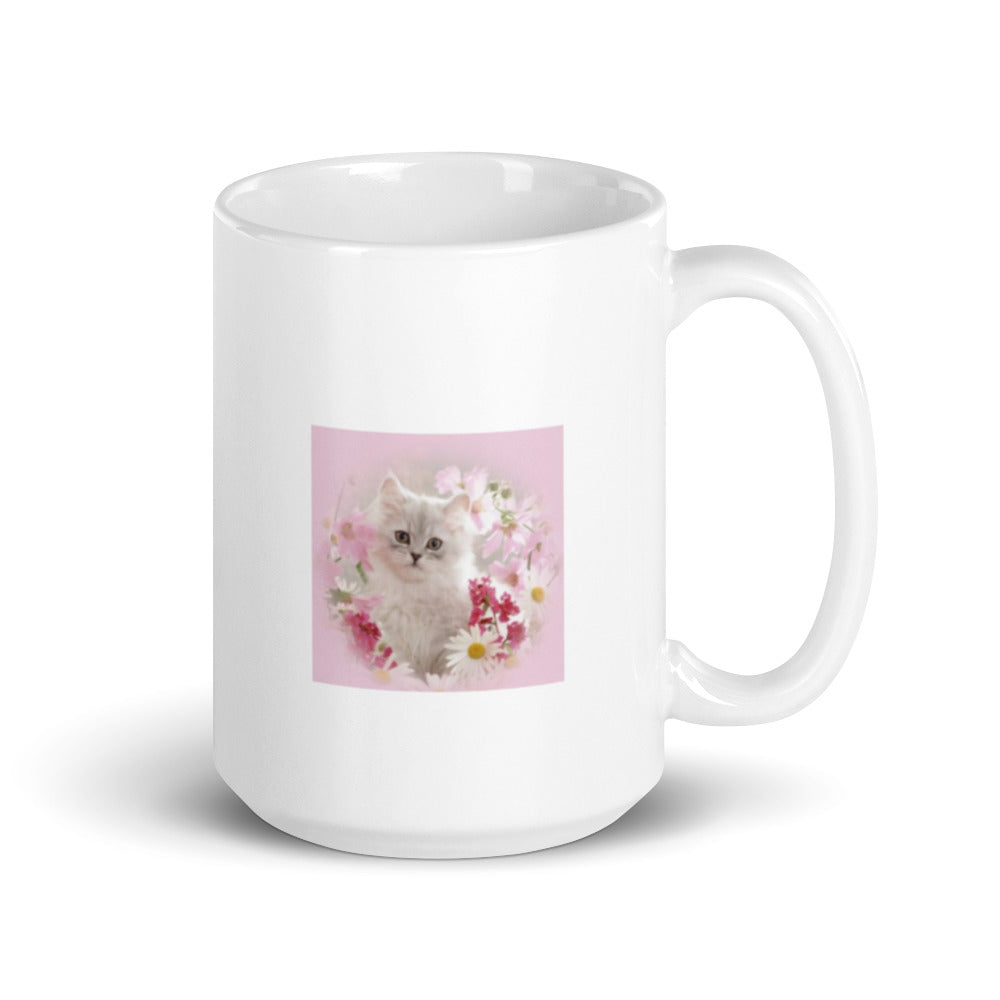 White glossy mug