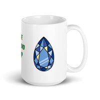 Blue Diamond Design White Glossy Coffee Mug
