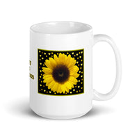Sunflower Design White Glossy Mug