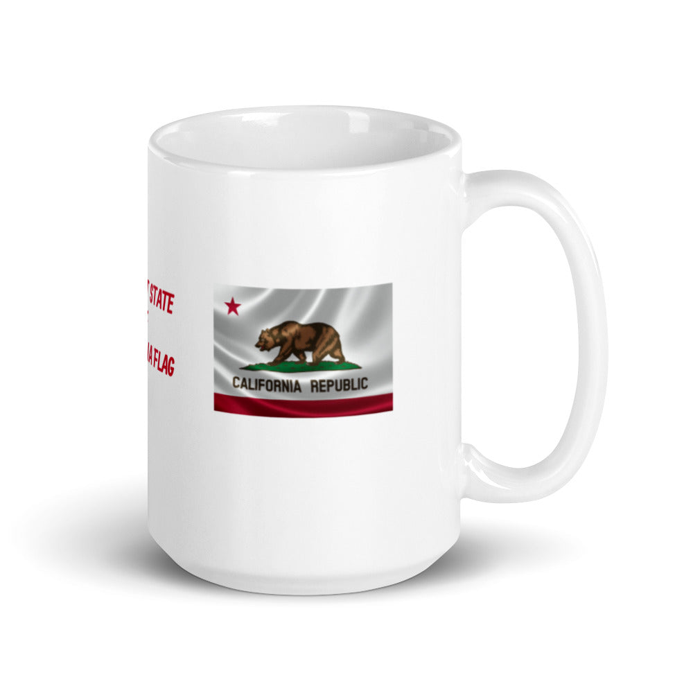 The Great State of California Flag White Glossy Mug