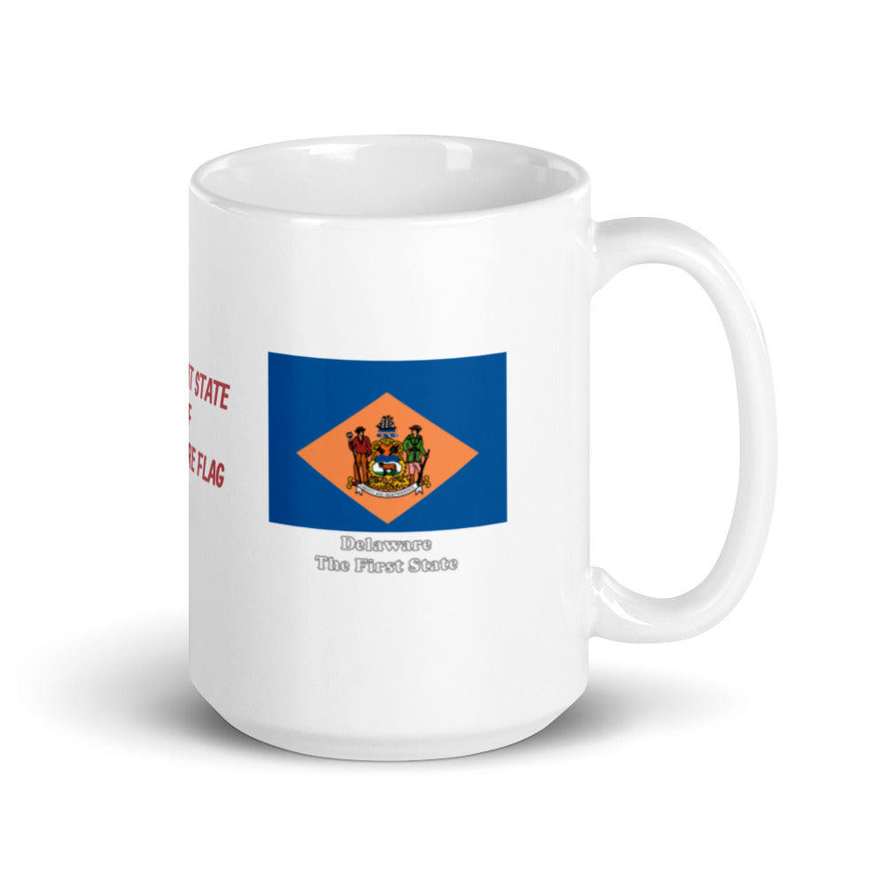 The Great State of Delaware Flag White Glossy Mug