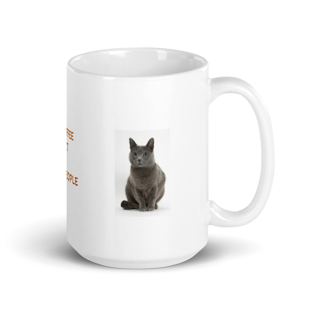 I Like Coffee My Cat Design White Glossy Mug