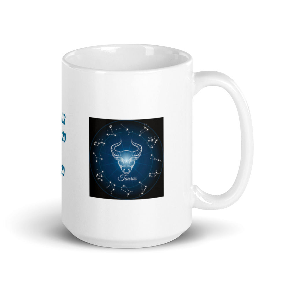 Zodiac Sign Taurus Design White Glossy Mug