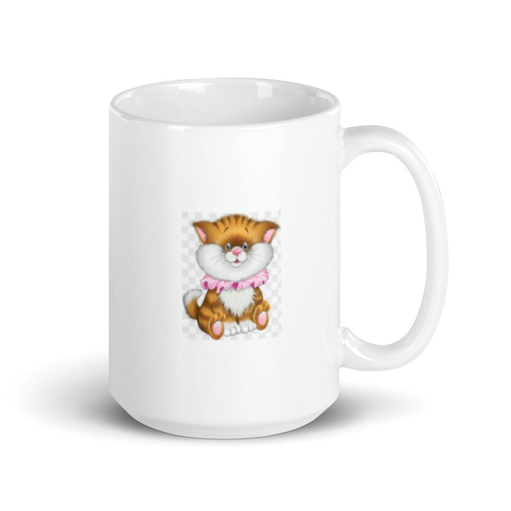 Classic Kitten Design White Glossy Mug