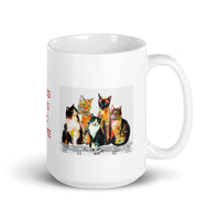 Books Cats and Coffee Design White Glossy Mug