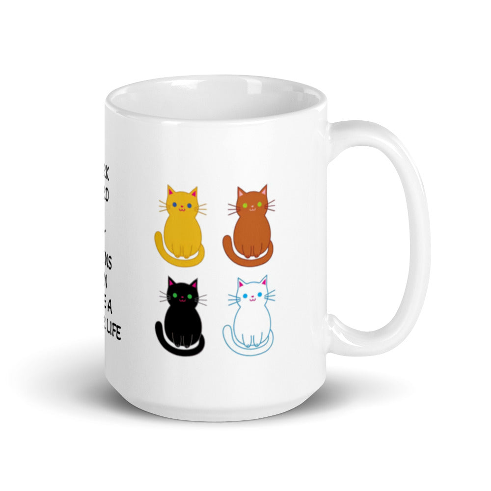 I Work Hard for My Kittens White Glossy Mug