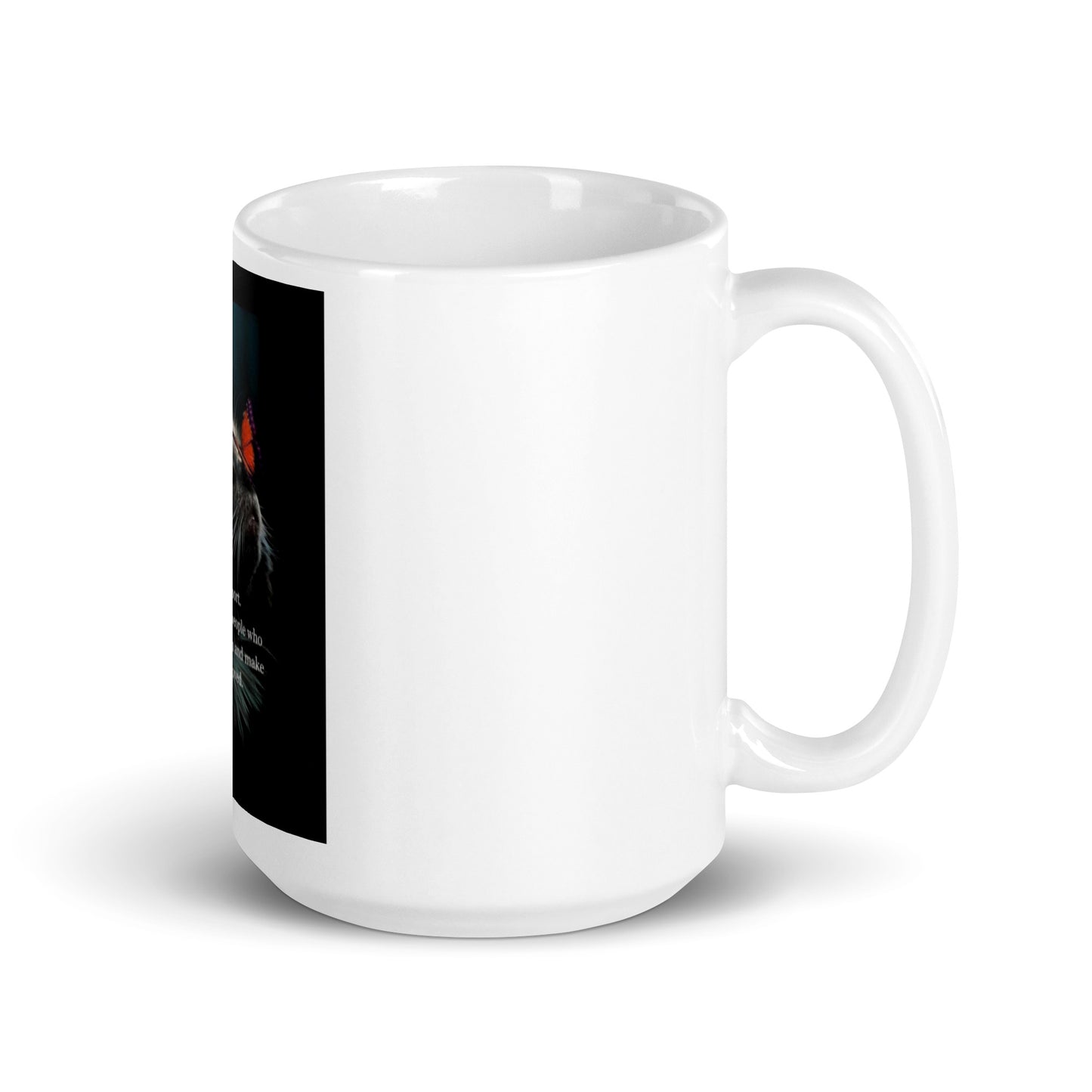 Kitten with Butterfly White Glossy Mug