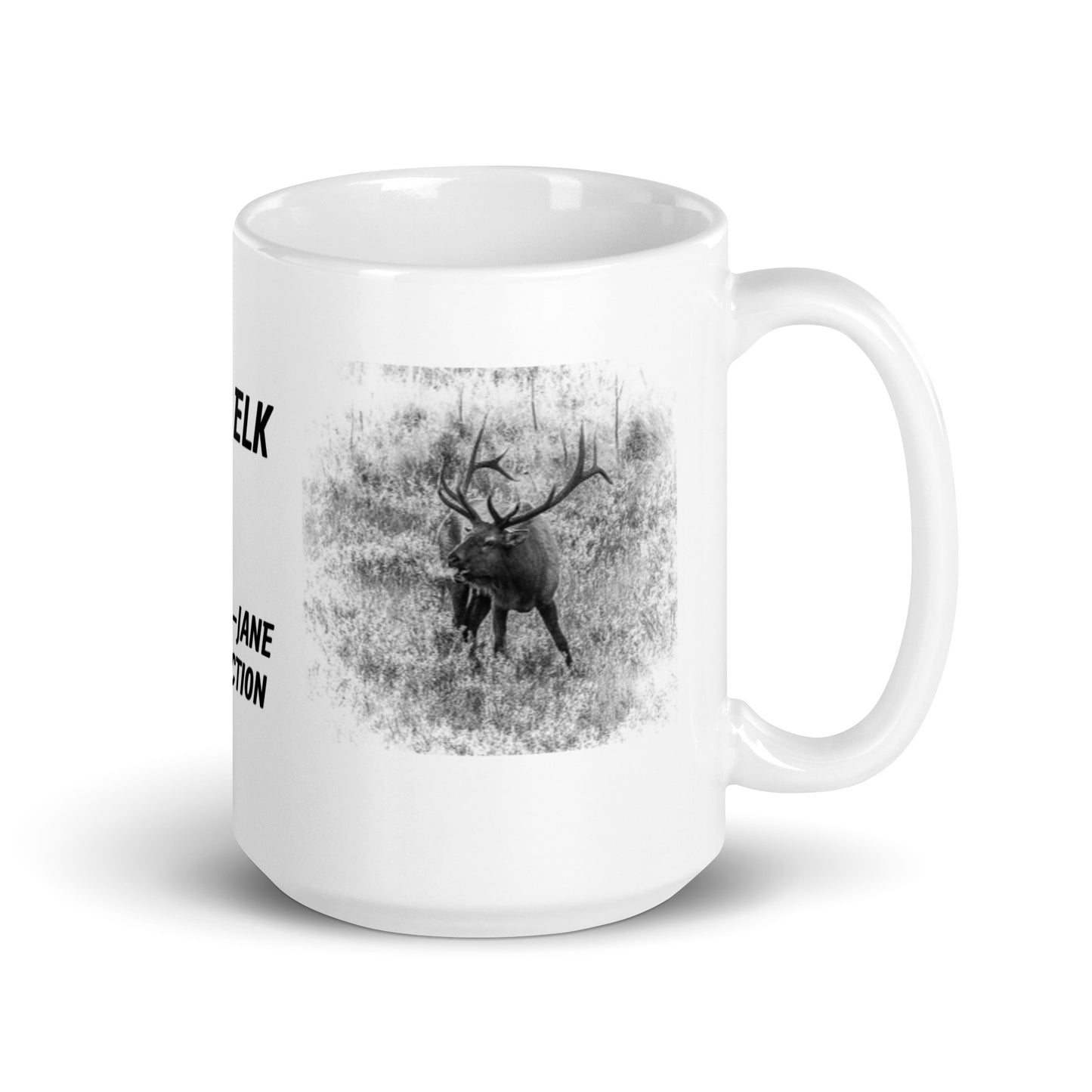 Sarah-Jane Collection Bull Elk White Glossy Mug