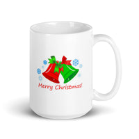 Merry Christmas with Bells White Glossy Mug