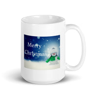 Merry Christmas with Snowman White Glossy Mug