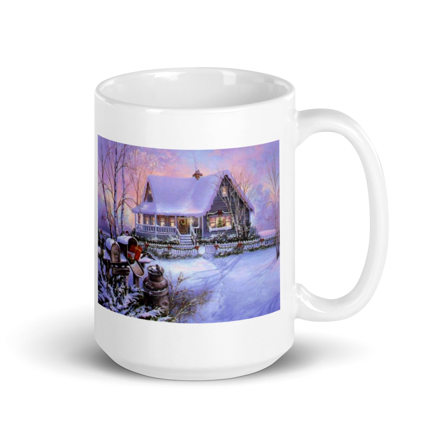 Holiday Winter Design White Glossy Mug