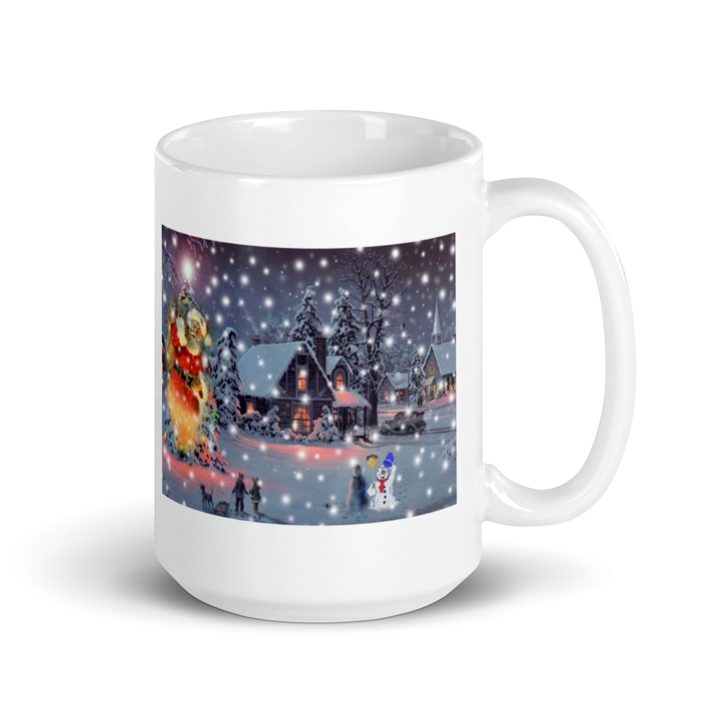 Merry Christmas Holiday White Glossy Mug
