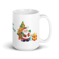 Merry Christmas with Santa White Glossy Mug
