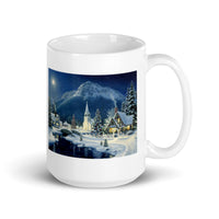 Winter Holiday Scene White Glossy Mug