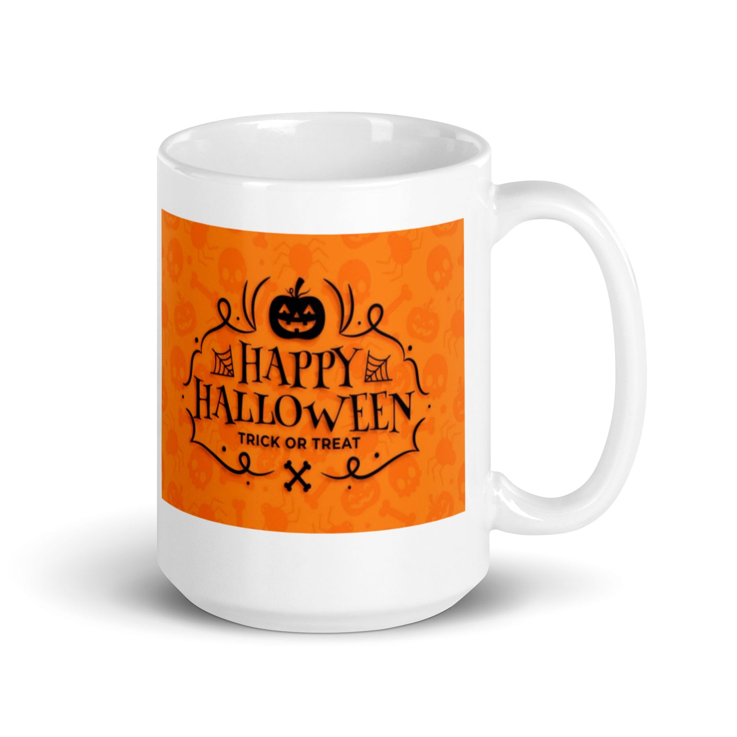 Happy Halloween Trick or Treat White Glossy Mug