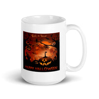 Happy Halloween with Pumpkins White Glossy Mug