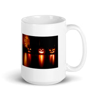 Scary Happy Halloween Jack O' Lantern White Glossy Mug
