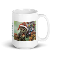 Want To Wish You a Very Furry Merry Christmas White Glossy Mug
