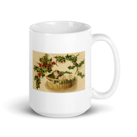Holiday Cat Design White Glossy Mug
