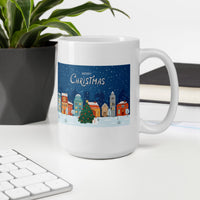 Merry Christmas Holiday White Glossy Mug