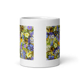 Assorted Flower Design White Glossy Mug
