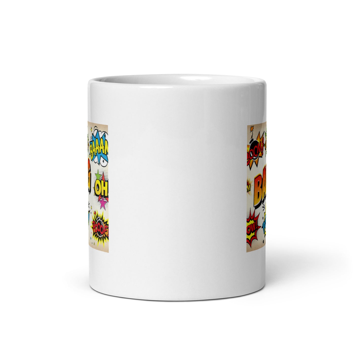 Comic Bank Cool White Glossy Mug