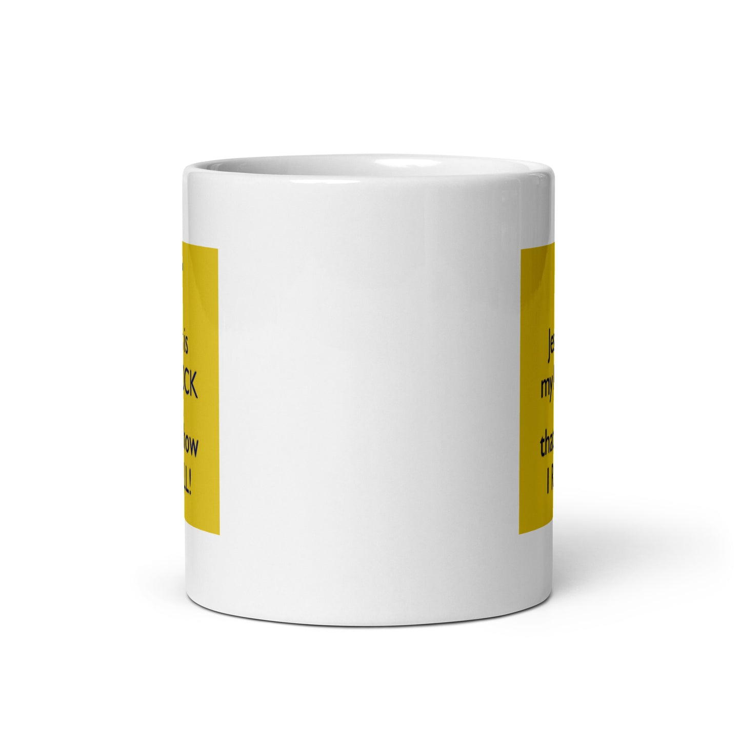 Jesus is My Rock White Glossy Mug