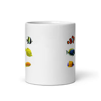 Colorful Fish Design White Glossy Mug