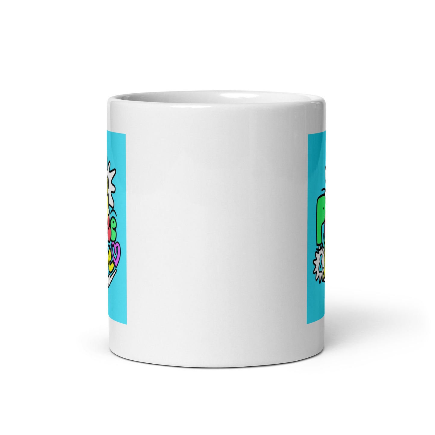 Peace and Love Design White Glossy Mug