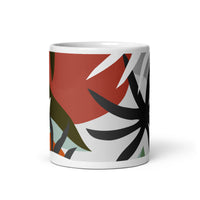 Wild Flower Design White Glossy Mug