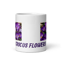 Crocus Flower Design White Glossy Coffee Mug