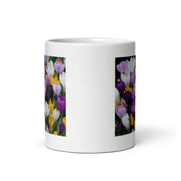 Crocus Flower Design White Glossy Coffee Mug