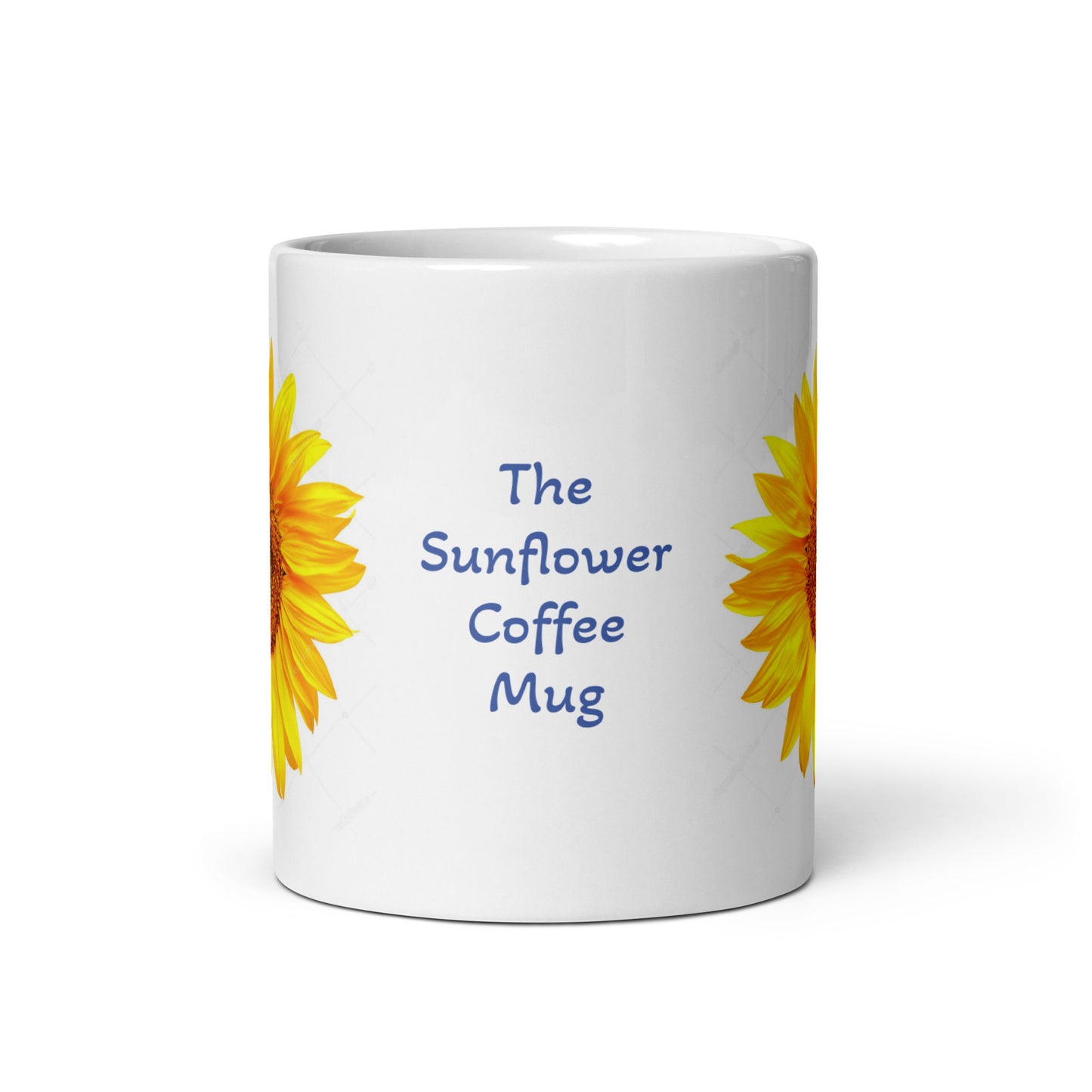 Sunflower Design White Glossy Coffee Mug