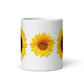 Sunflower Design White Glossy Coffee Mug
