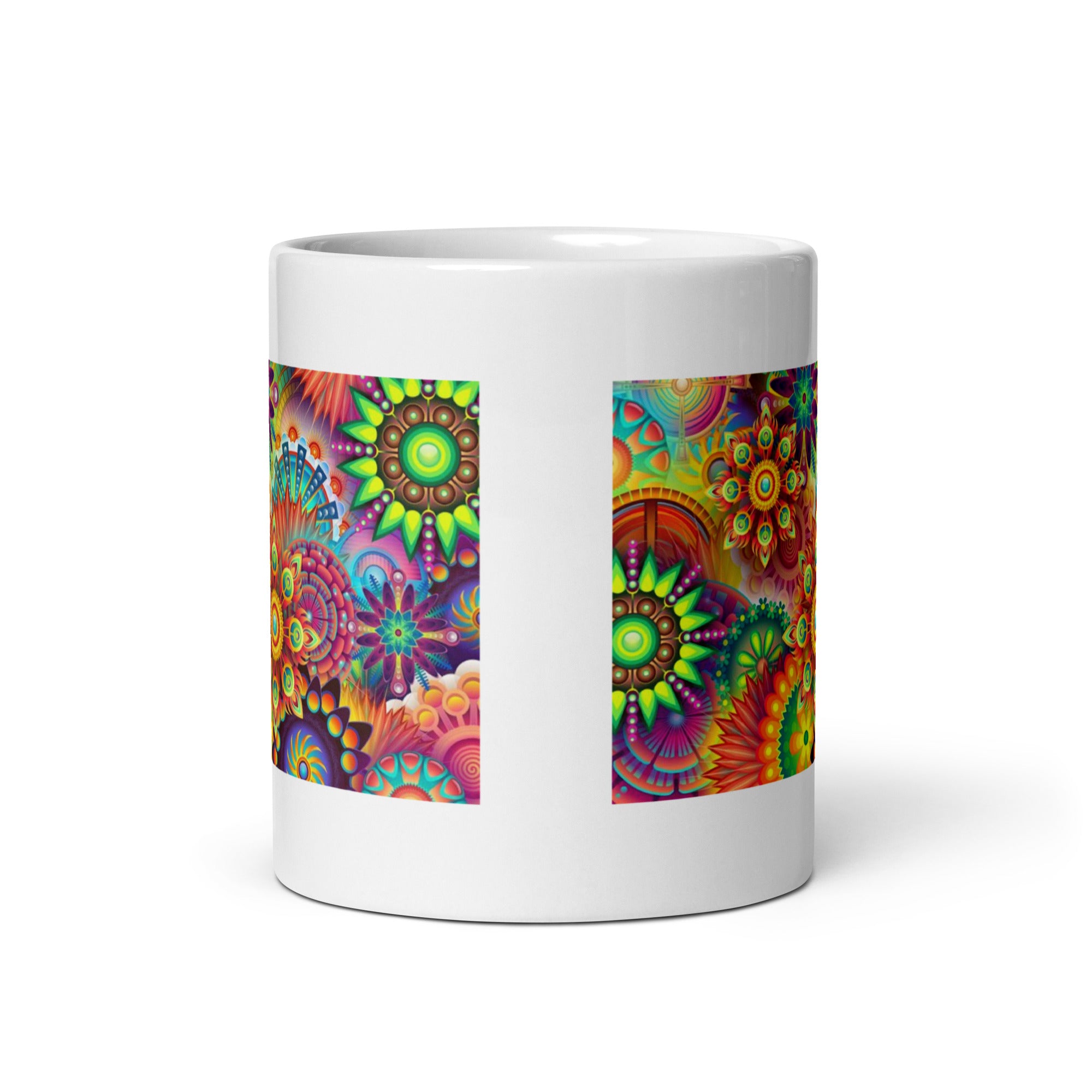 Abstract Art Design White Glossy Coffee Mug