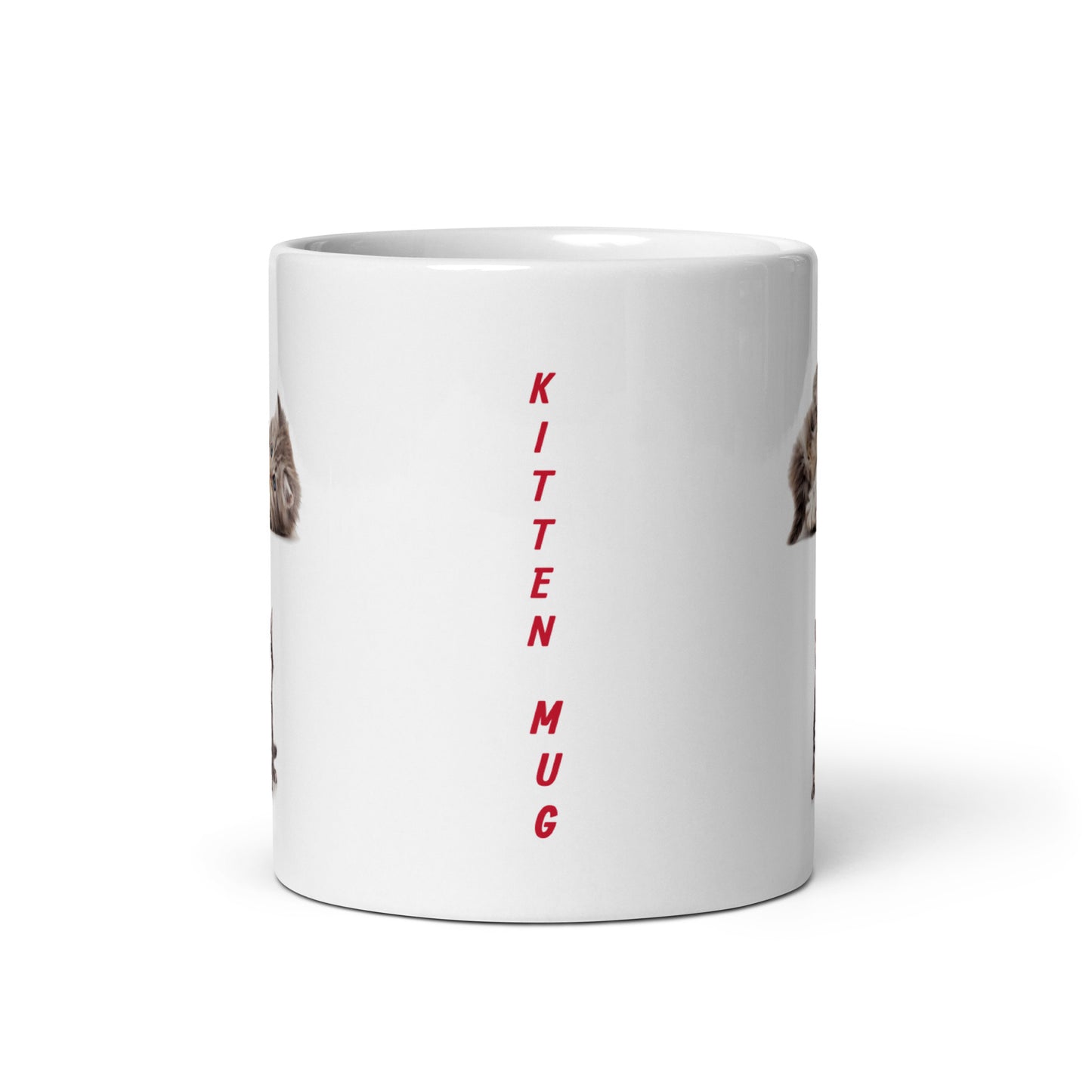 Kitten Design Coffee White Glossy Mug