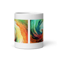 Abstract Hurricane Art Design White Glossy Coffee Mug