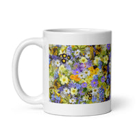 Assorted Flower Design White Glossy Mug