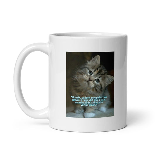 Adorable Kitten White Glossy Mug