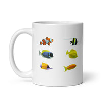 Colorful Fish Design White Glossy Mug