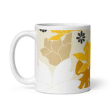 Wild Flower Design White Glossy Mug