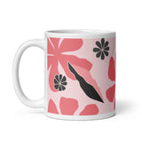 Abstract Flower Design White Glossy Mug